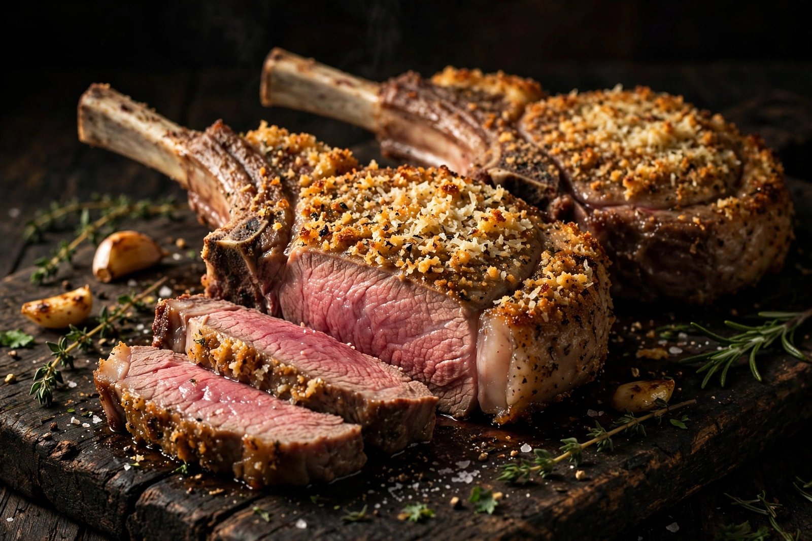 Garlic Parmesan Crusted Veal Chops