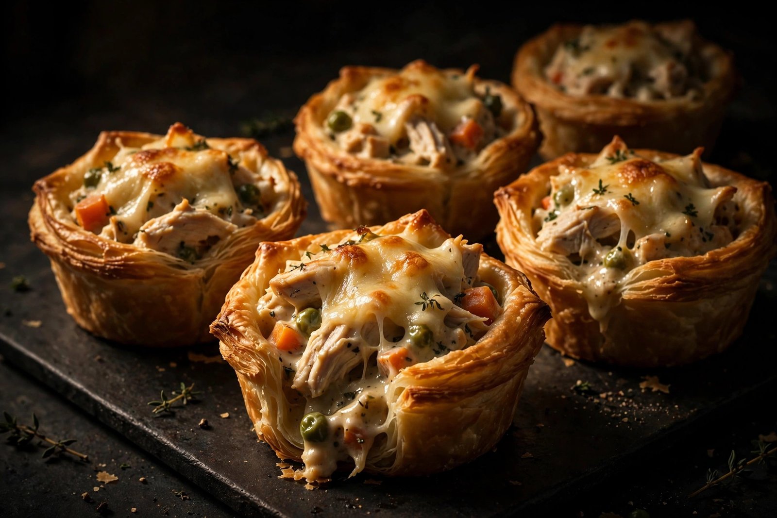 Creamy Chicken Pastry Cups