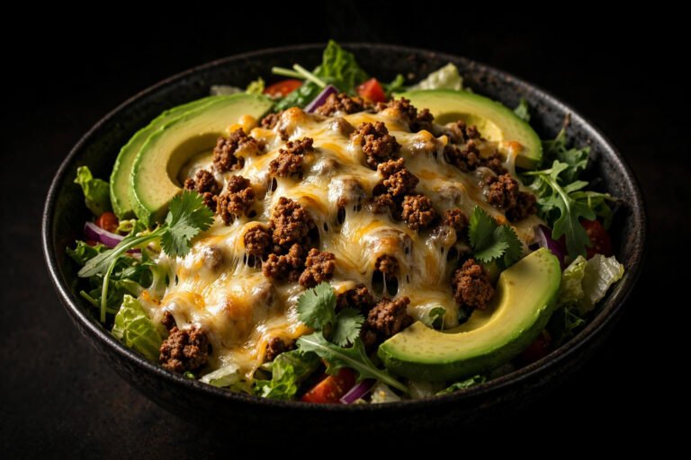 Taco Beef Salad with Avocado
