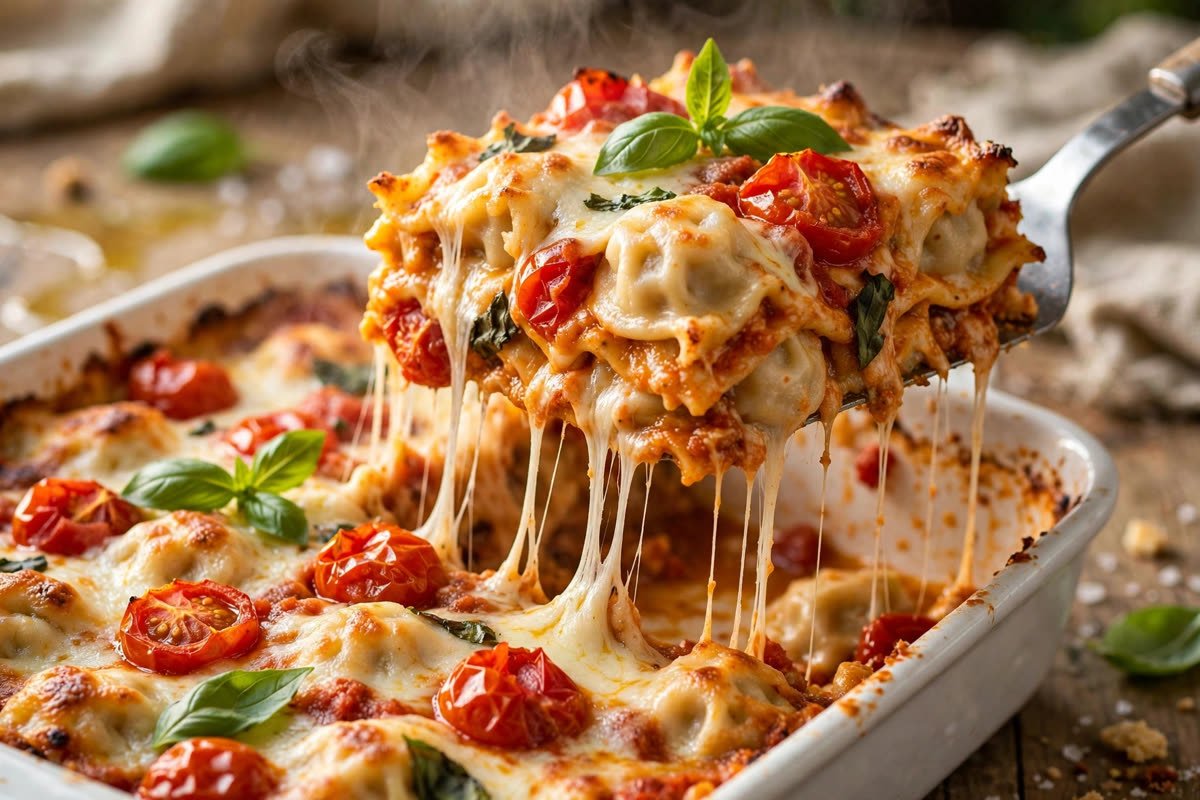 Viral Dumpling Lasagna (Mediterranean Style)