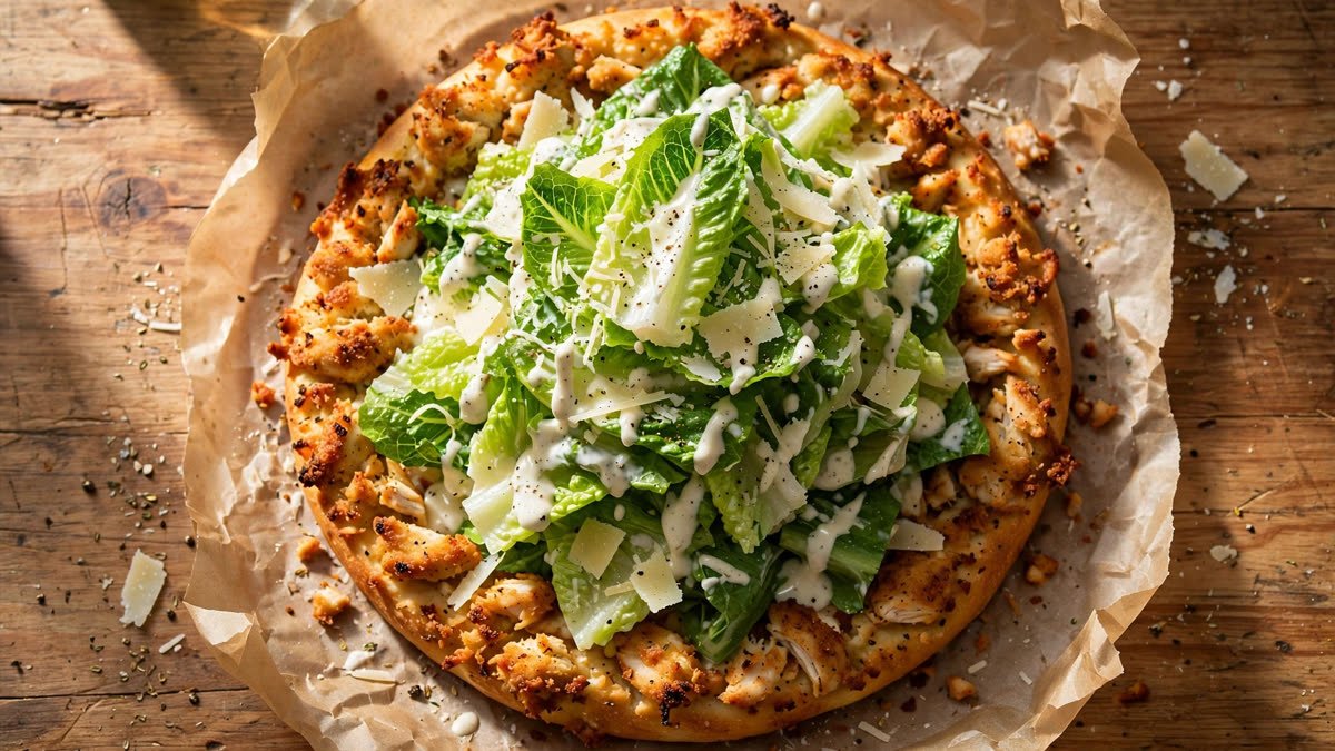 Caesar Salad Chicken Crust Pizza — The High-Protein Viral Hit