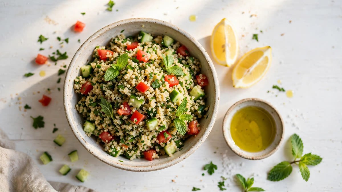 Quinoa Tabbouleh Bowl (Fresh, Light & Under 350 Calories)